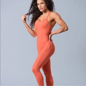 Rare NWT Bombshell Sportswear Sculpted Bodysuit Jumpsuit Orange Size Large